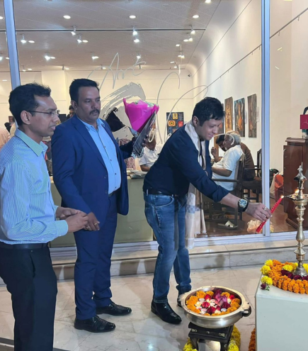 Founder Chairman of WFPS, Mr. Sandy Shah as an Guest of Honour for the launch of the spectacular Ms. Shruti Goenka’s Art Collection “Aatmabodh” with Jsart Gal Mr. Suraj Laheru in Mumbai, India.