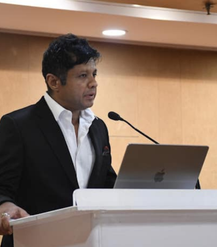 Founder Chairman of WFPS, Mr. Sandy Shah, as a special guest at Aditya Birla World Academy Model United Nations (ABMUN), at World Trade Center in Mumbai, India.
