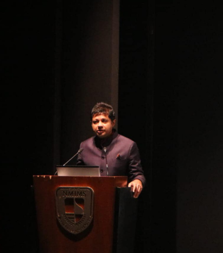 Founder Chairman of WFPS, Mr. Sandy Shah, as a special guest at his Alma Mater, Narsee Monjee Institute of Management Studies (NMIMS) in Mumbai, India.